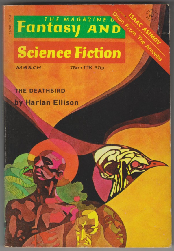 Image for Magazine of Fantasy and Science Fiction, March 1973<br>
Cover story: The Deathbird by Harlan Ellison